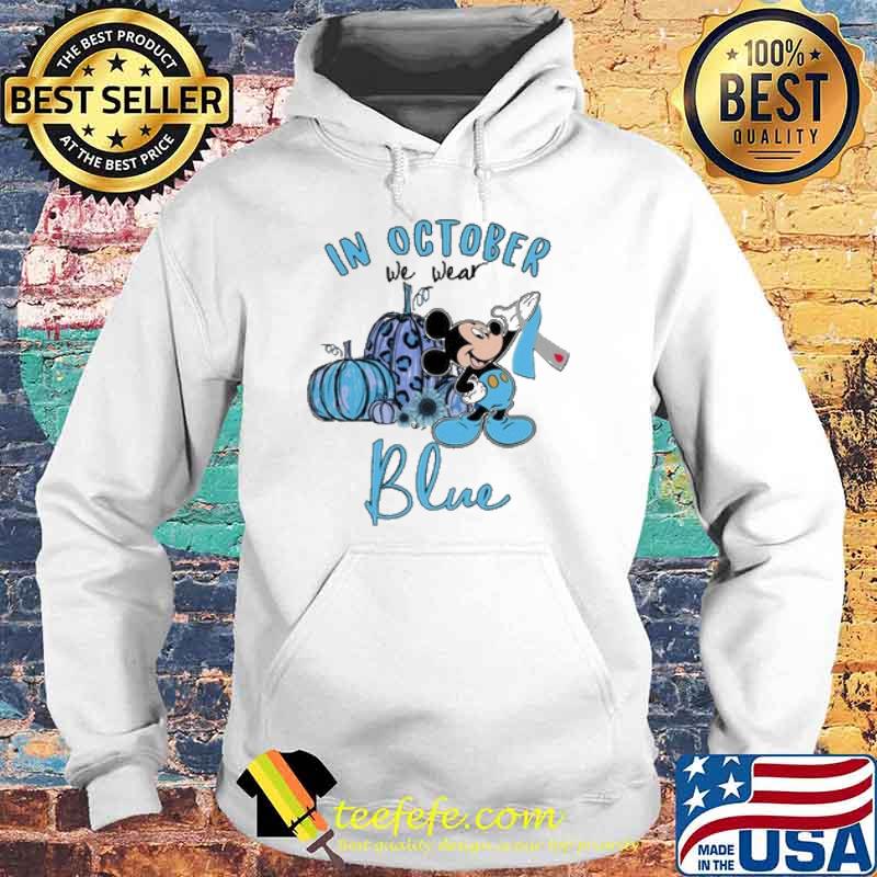 In October We Wear Blue Mickey Mouse Pumpkin leopard Shirt Hoodie In October We Wear Blue Mickey Mouse Pumpkin leopard Shirt Hoodie