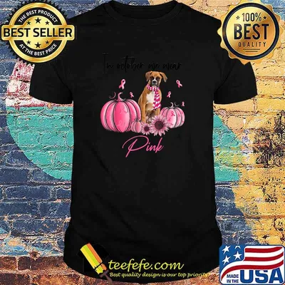 In October We Wear Pink Pumpkin Boxer Lover Scarf Ribbon T-Shirt