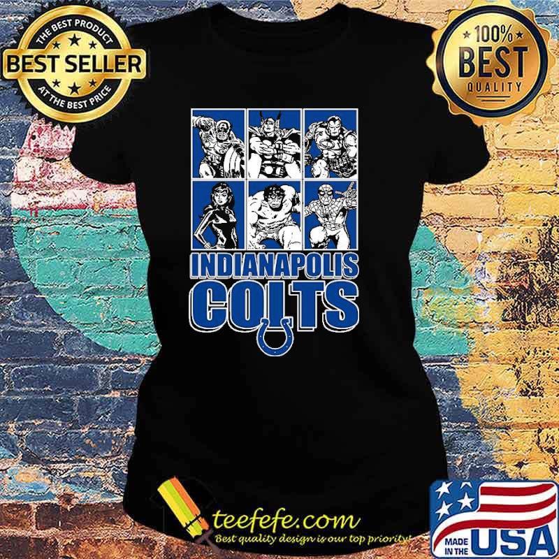 Indianapolis Colts Disney Marvel Avengers Line-Up s Ladies tee Indianapolis Colts Disney Marvel Avengers Line-Up s Ladies tee