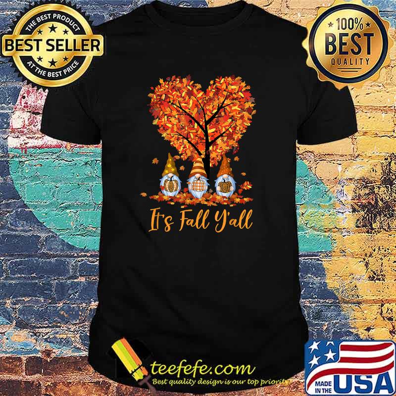 It's Fall Y'all Gnomes Pumpkins Autumn Tree T-Shirt It's Fall Y'all Gnomes Pumpkins Autumn Tree T-Shirt