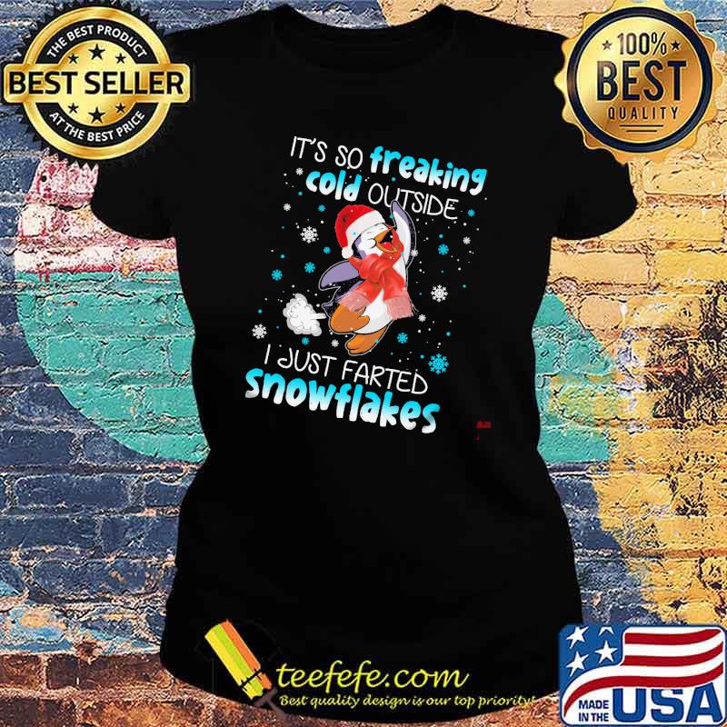 It's So Freaking Cold Outside I Just Farted Snowflakes Shirt Ladies tee It's So Freaking Cold Outside I Just Farted Snowflakes Shirt Ladies tee