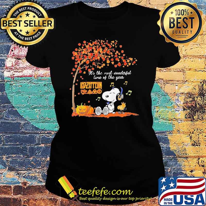 It’s the Most Wonderful time of the Year Snoopy and Woodstock Music Led Zeppelin Halloween Shirt Ladies tee It’s the Most Wonderful time of the Year Snoopy and Woodstock Music Led Zeppelin Halloween Shirt Ladies tee