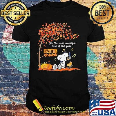 It’s the Most Wonderful time of the Year Snoopy and Woodstock Music Led Zeppelin Halloween Shirt