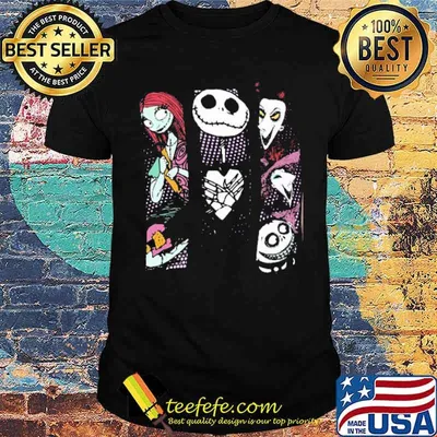 jack skellington and sally and zero Nightmare Before Christmas shirt