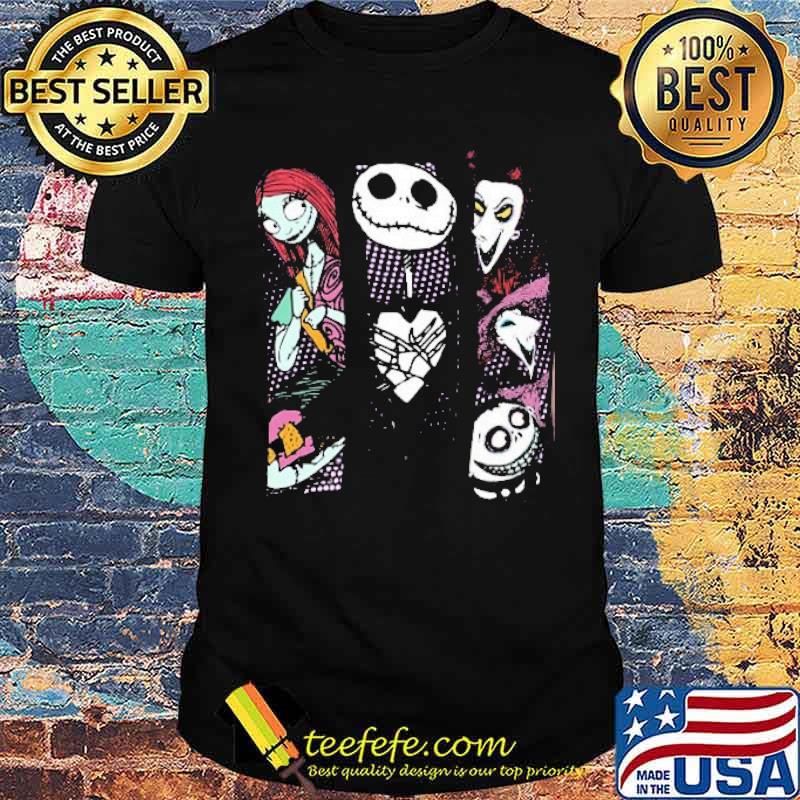 jack skellington and sally and zero Nightmare Before Christmas shirt