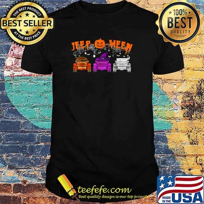 Jeep-o-ween Tricolor Car witch scary Halloween Distressed T-Shirt