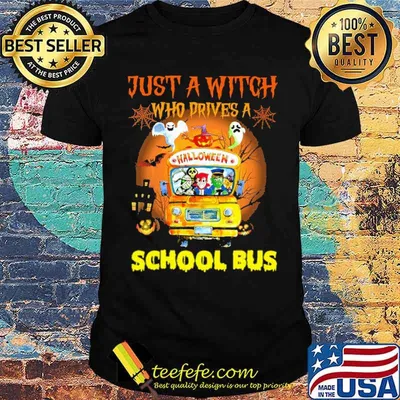 Just a witch who drives a school bus moon shirt