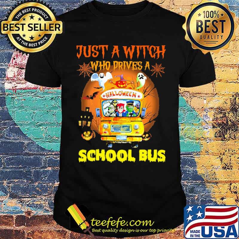Just a witch who drives a school bus moon shirt