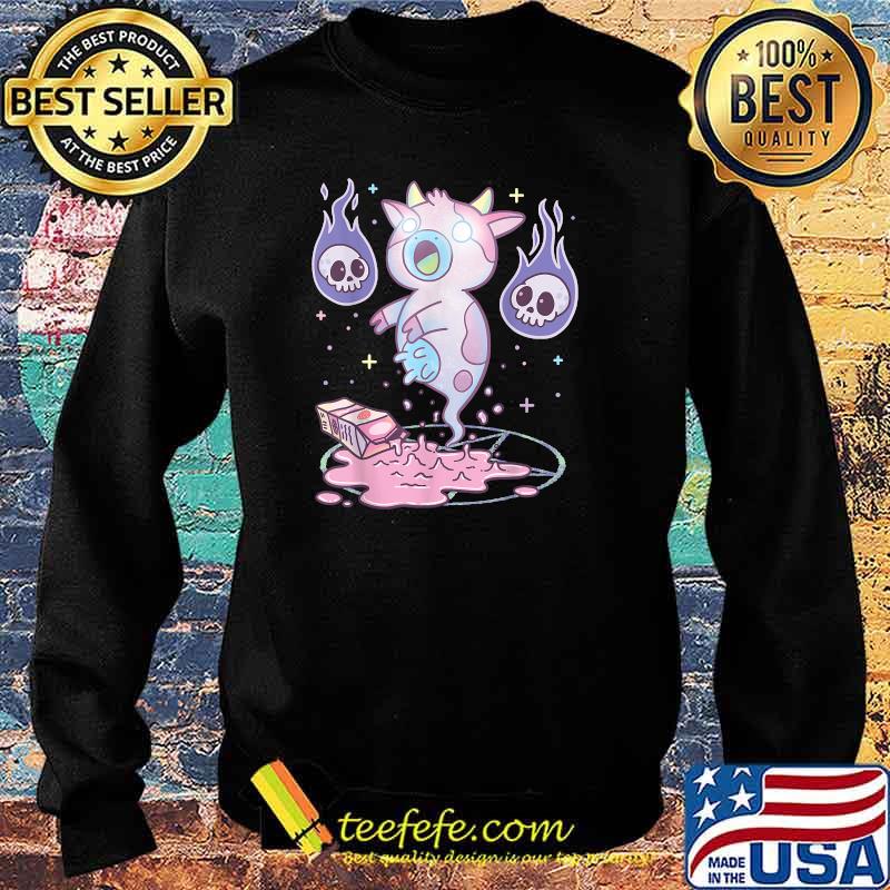 Kawaii Pastel Goth Cute Creepy Strawberry Milk Ghost Cow T-Shirt Sweater Kawaii Pastel Goth Cute Creepy Strawberry Milk Ghost Cow T-Shirt Sweater
