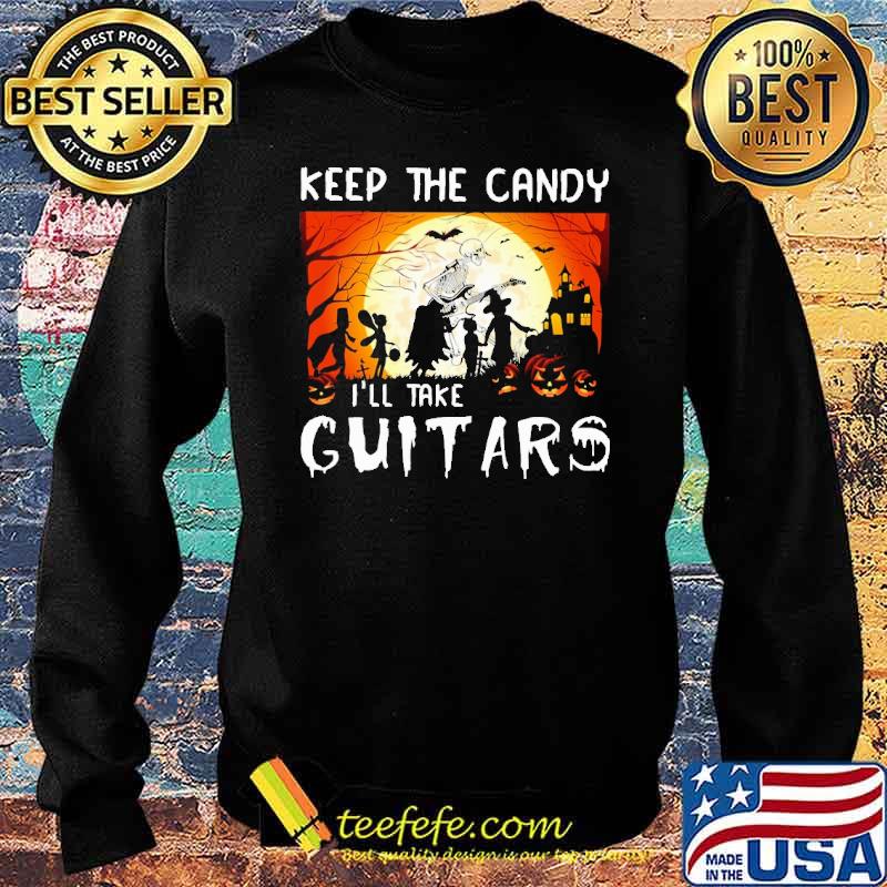 Keep the candy i'll take guitars blood moon skull play guitar s Sweater Keep the candy i'll take guitars blood moon skull play guitar s Sweater