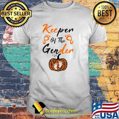 Keeper Of The Gender Reveal Baby Announcement Pumpkin Halloween T-Shirt