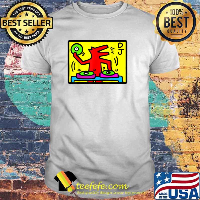 Keiths Haring DJ Cartoon T-Shirt Keiths Haring DJ Cartoon T-Shirt