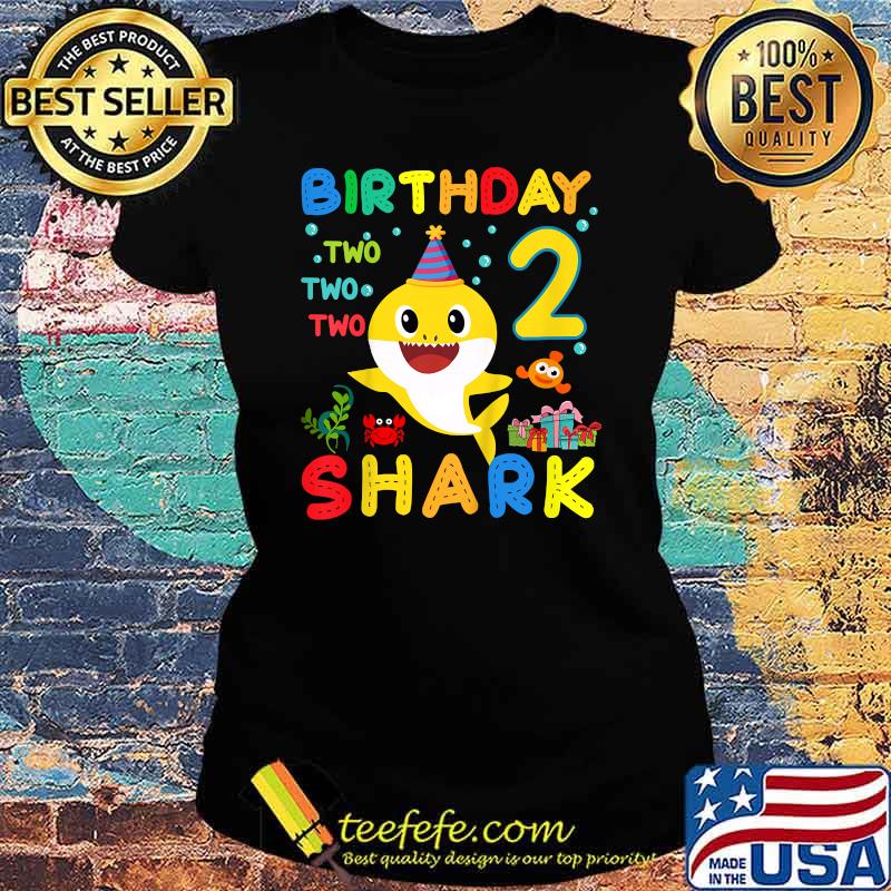 Kids Baby Shark 2nd Birthday Boy Girl 2 Year Old Gift Kids T-Shirt Ladies tee Kids Baby Shark 2nd Birthday Boy Girl 2 Year Old Gift Kids T-Shirt Ladies tee