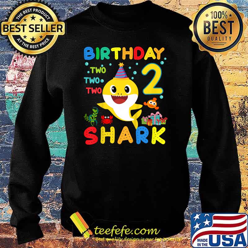 Kids Baby Shark 2nd Birthday Boy Girl 2 Year Old Gift Kids T-Shirt Sweater Kids Baby Shark 2nd Birthday Boy Girl 2 Year Old Gift Kids T-Shirt Sweater