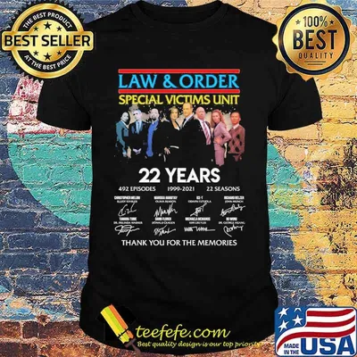Law and order special victims unit 22 years 492 emsodes 1999 2021 thank you for the memories signatures shirt