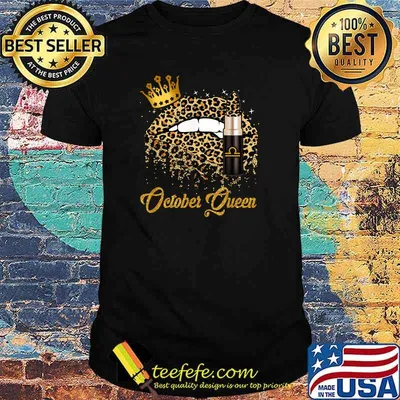 Leopard Lips October Queen Birthday Libra Women T-Shirt