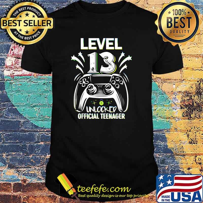 Level 13 Unlocked Official Teenager 13th Birthday Gamer T-Shirt