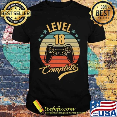 Level 18 Complete 18th birthday Gamer Nerd T-Shirt