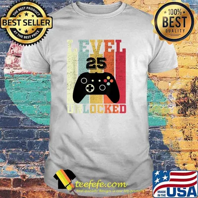 Level 25 Unlocked Video Gamer 25Th Birthday Vintage T-Shirt