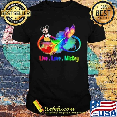 Live love mickey butterfly rainbow shirt