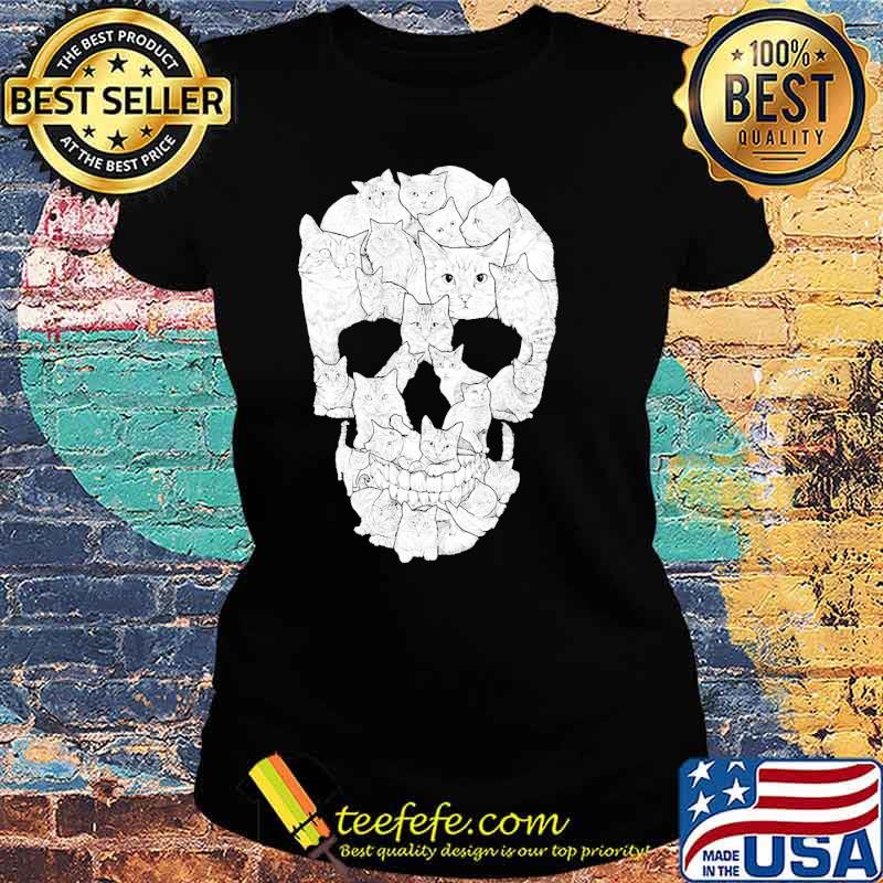 Love Cats SKull halloween s Ladies tee Love Cats SKull halloween s Ladies tee