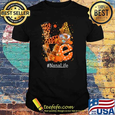 LOVE Nana Life Leopard Pumpkin T-Shirt
