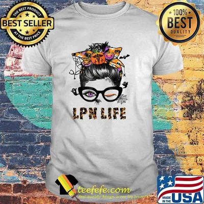 LPN Life Halloween The Girl With Glasses Winking T-Shirt