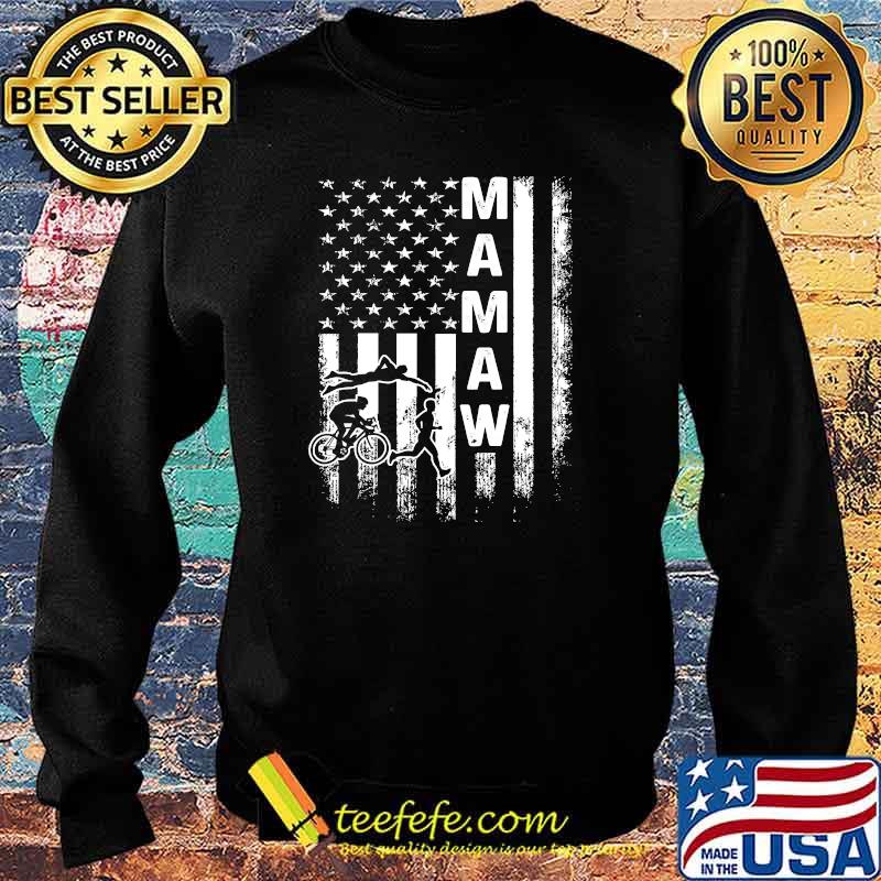 Mamaw American Flag Triathlon Running Swimming Bicycling T-Shirt Sweater Mamaw American Flag Triathlon Running Swimming Bicycling T-Shirt Sweater