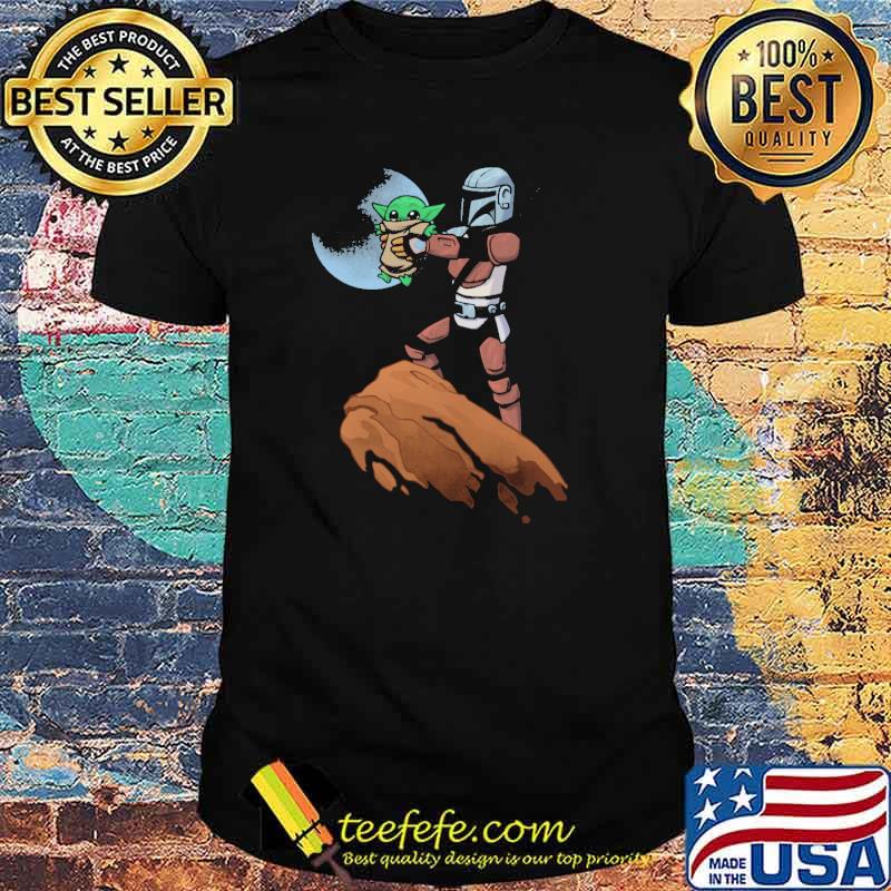 Mandalion hug yoda moon star wars shirt