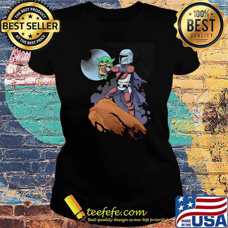 Mandalorian And Baby Yoda Shirt Ladies tee Mandalorian And Baby Yoda Shirt Ladies tee