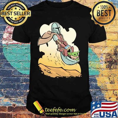 Mandalorian And Baby Yoda Strip Shirt