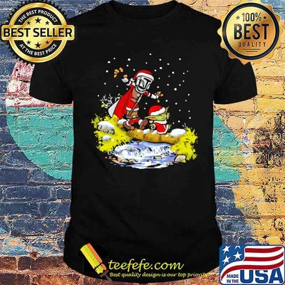 Mandalorian Yoda Calvin Christmas Shirt