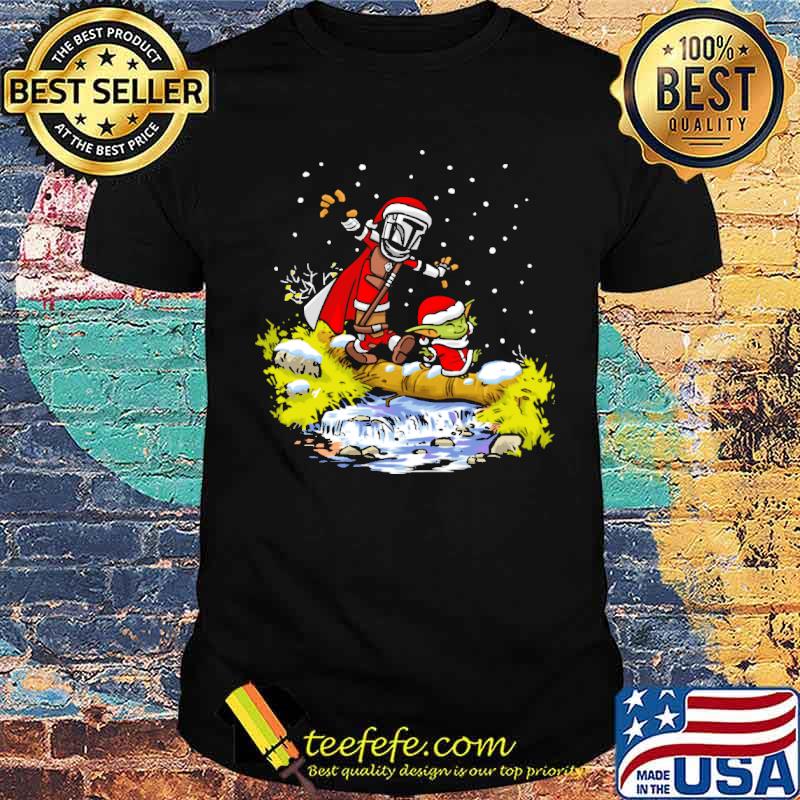 Mandalorian Yoda Calvin Christmas Shirt
