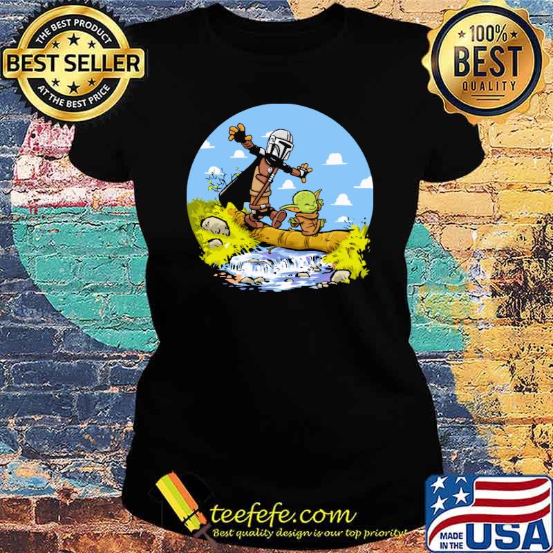 Mandalorian Yoda Calvin Shirt Ladies tee Mandalorian Yoda Calvin Shirt Ladies tee