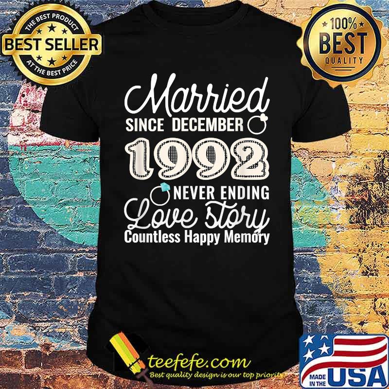 Married Since December 1992, 29th Wedding Anniversary T-Shirt Married Since December 1992, 29th Wedding Anniversary T-Shirt