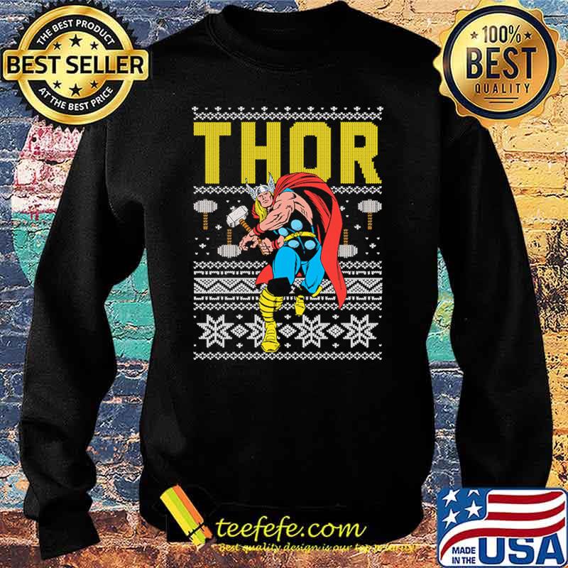 Marvel Comics Faux Ugly Thor Christmas Shirt Sweater Marvel Comics Faux Ugly Thor Christmas Shirt Sweater