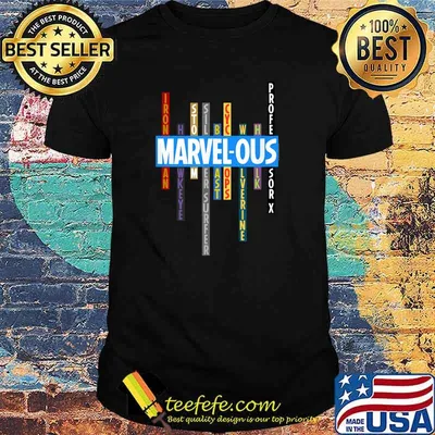 MARVEL-OUS Superheroes Graphic T-Shirt Comic Book Apparel T-Shirt