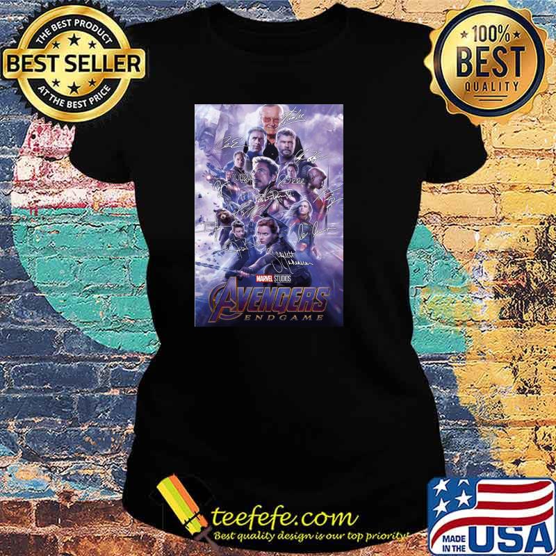 Marvel studios Avengers endgame signatures s Ladies tee Marvel studios Avengers endgame signatures s Ladies tee