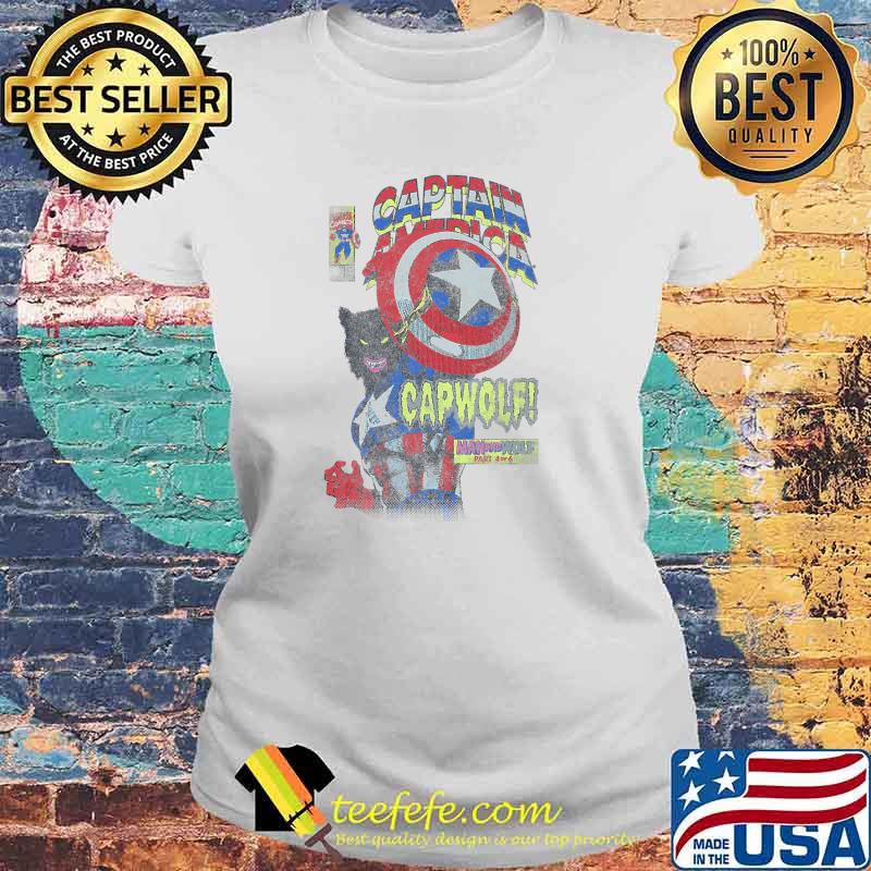 Marvel Year Of The Shield Captain America Capwolf Premium T-Shirt Laides tee Marvel Year Of The Shield Captain America Capwolf Premium T-Shirt Laides tee