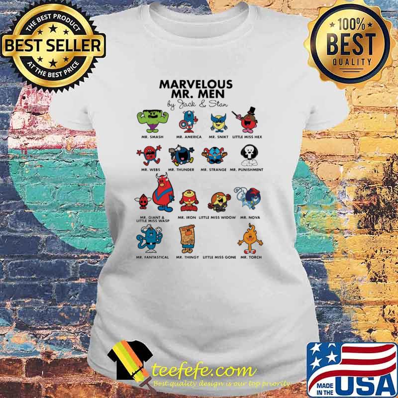 Marvelous Mr. Men Avenger Shirt Laides tee Marvelous Mr. Men Avenger Shirt Laides tee