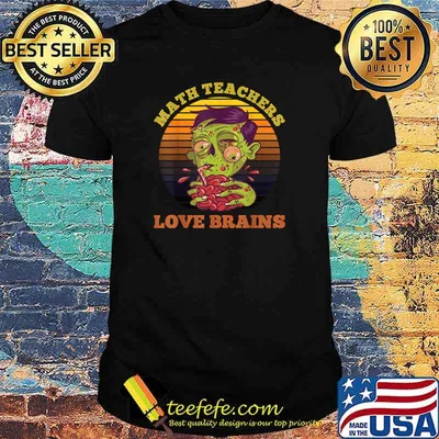 Math Teachers Love Brains Halloween Zombie Teacher Vintage T-Shirt