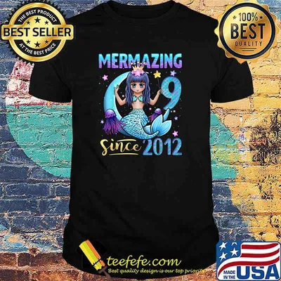 Mermazing Since 2012 9 Years Old Girl Mermaid 9th Birthday T-Shirt