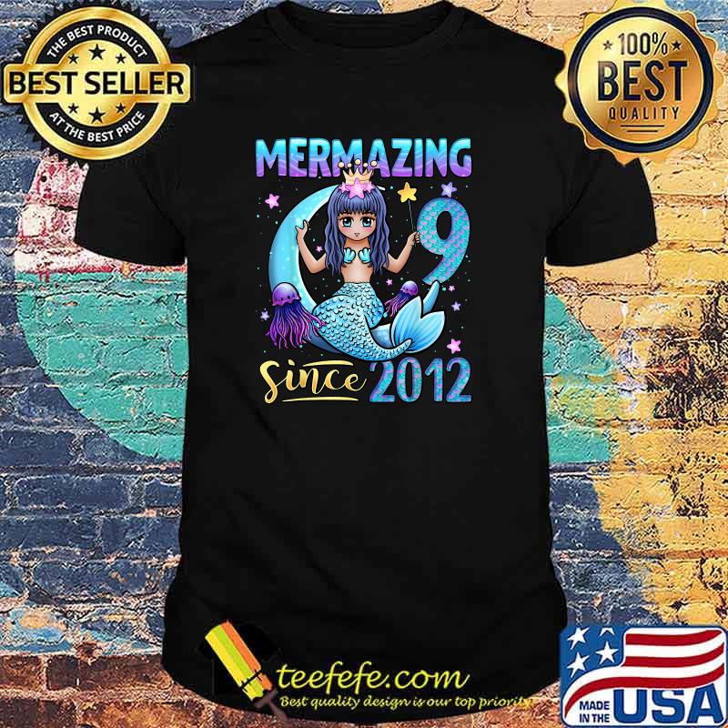 Mermazing Since 2012 9 Years Old Girl Mermaid 9th Birthday T-Shirt