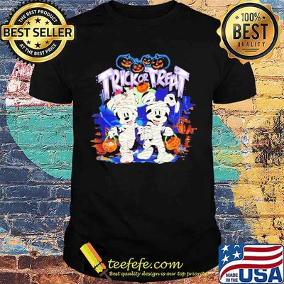 Mickey and Minnie trick or treat happy Halloween shirt