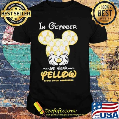 Mickey mouse In October we wear Yellow Leukemia Awareness Diamond Shirt