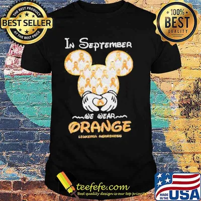 Mickey mouse In September we wear Orange Leukemia Awareness Diamond Shirt