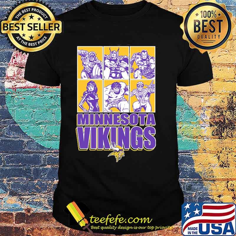 Minnesota Vikings Disney Marvel Avengers Line-Up shirt Minnesota Vikings Disney Marvel Avengers Line-Up shirt