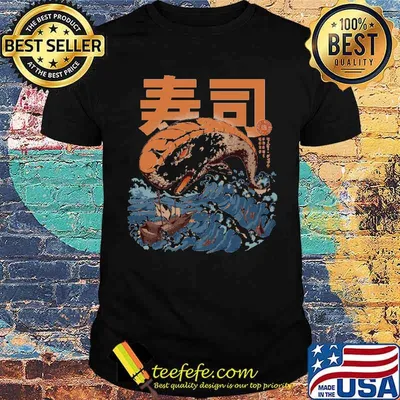 Moby sushi Moby Dick HermanMelville Sushi Japan great wave shirt