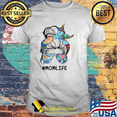 Momlife Messy Bun Hair Blip-pis T-Shirt