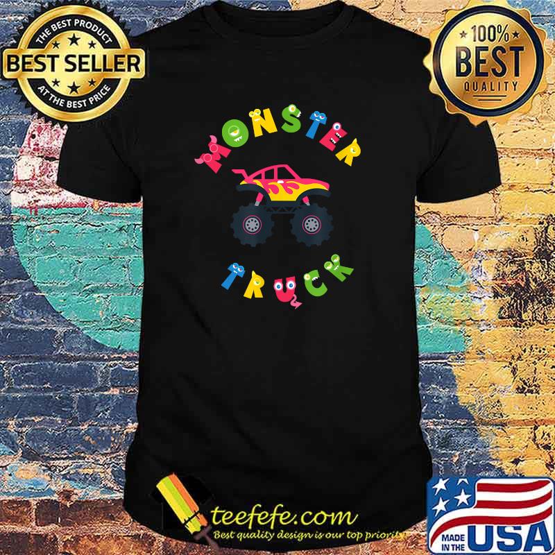 Monster Truck Bigfoot Pickup Truck Colorful Letters Vehicle T-Shirt